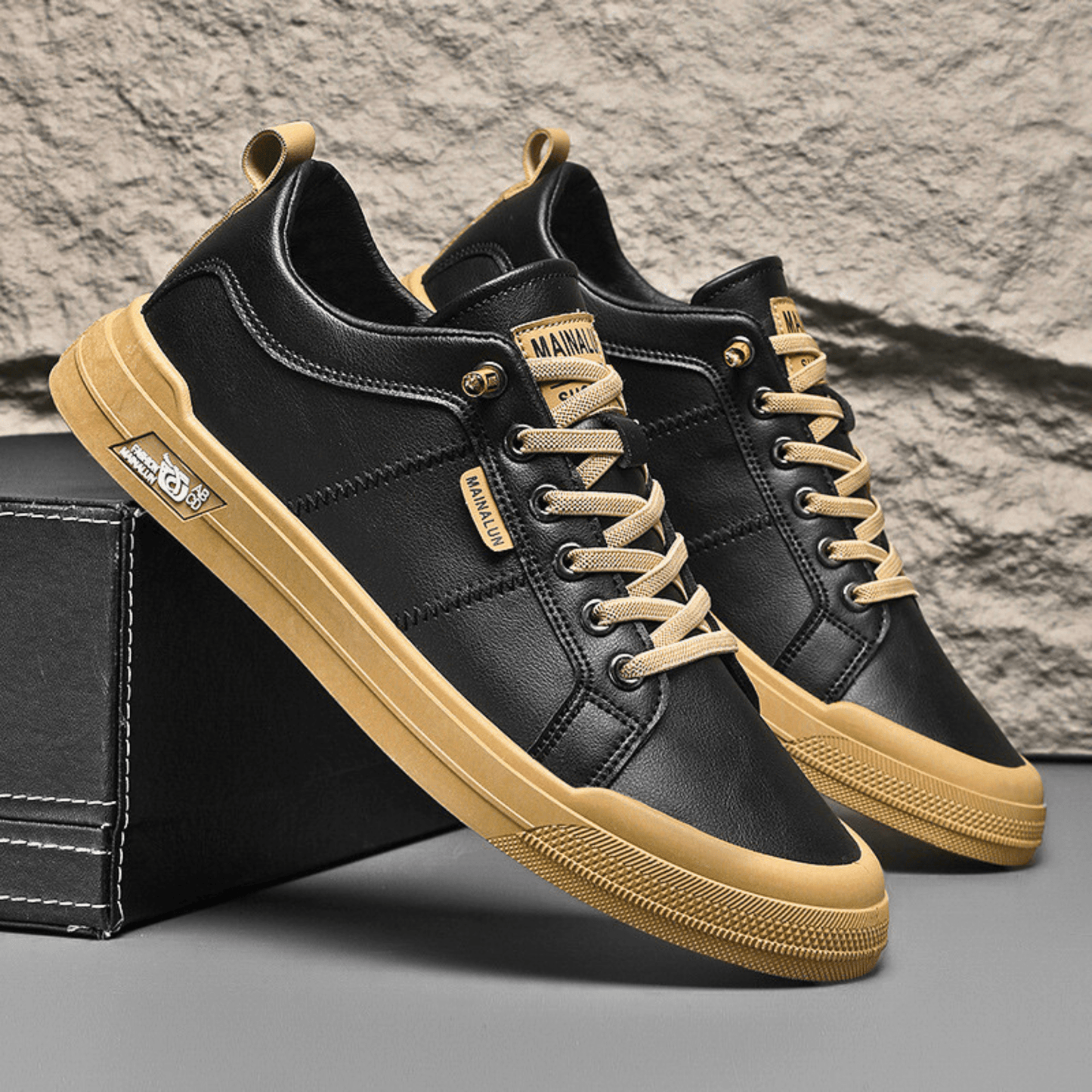 Męskie Sneakersy Niskie Lekkie z Wkładką Amortyzującą i Wzmocnionymi Szwami