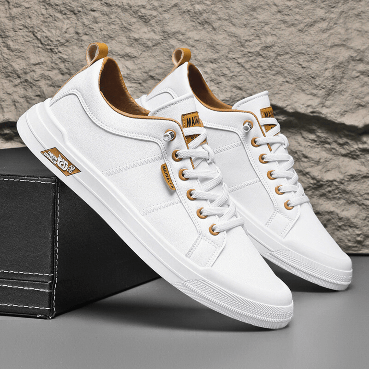 Męskie Sneakersy Niskie Lekkie z Wkładką Amortyzującą i Wzmocnionymi Szwami