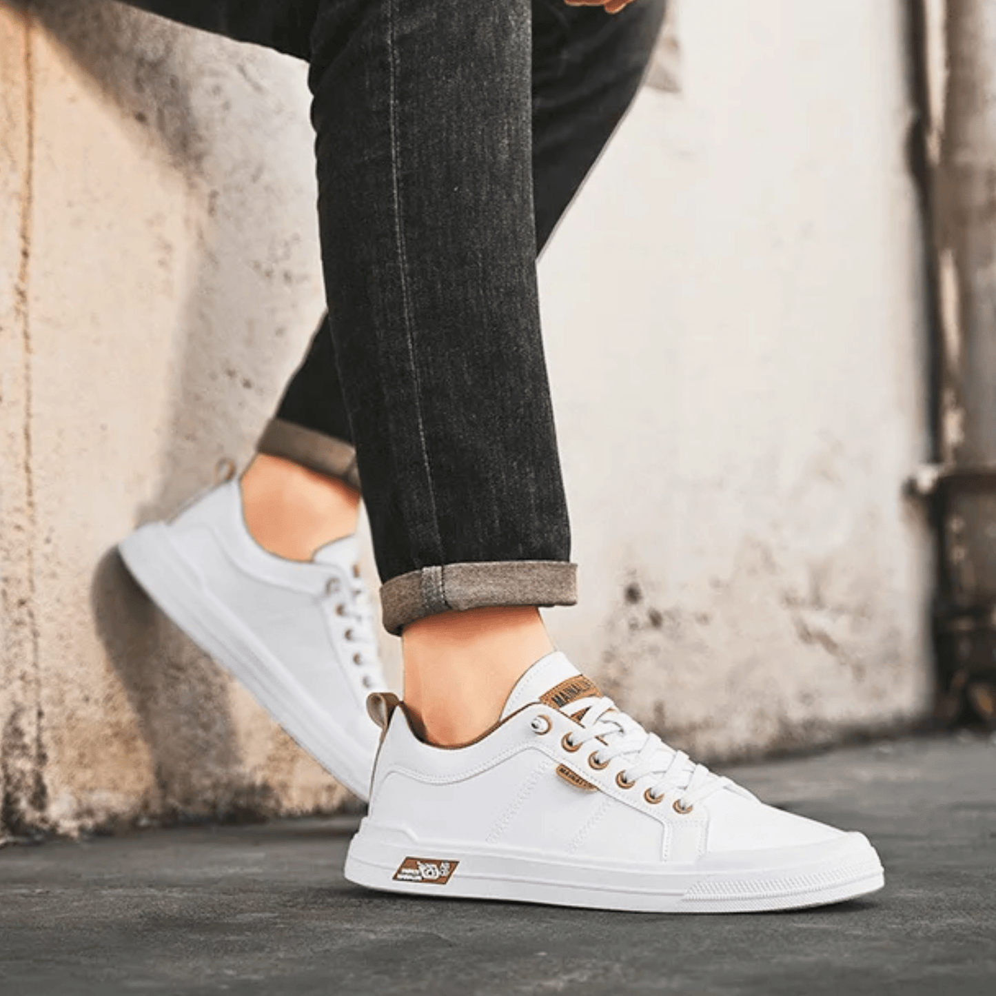 Męskie Sneakersy Niskie Lekkie z Wkładką Amortyzującą i Wzmocnionymi Szwami